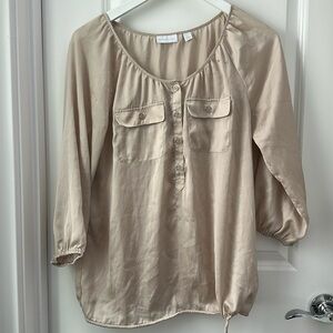 New York & Company Beige Blouse Size M